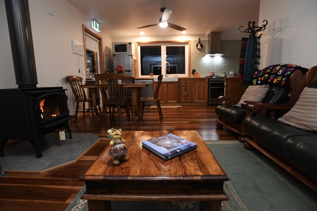 Living area at Fork it FARM, premium farm stay in Northern Tasmania
